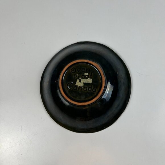 Blue drip glaze small dish bowl oven proof made in Canada - Picture 4 of 6